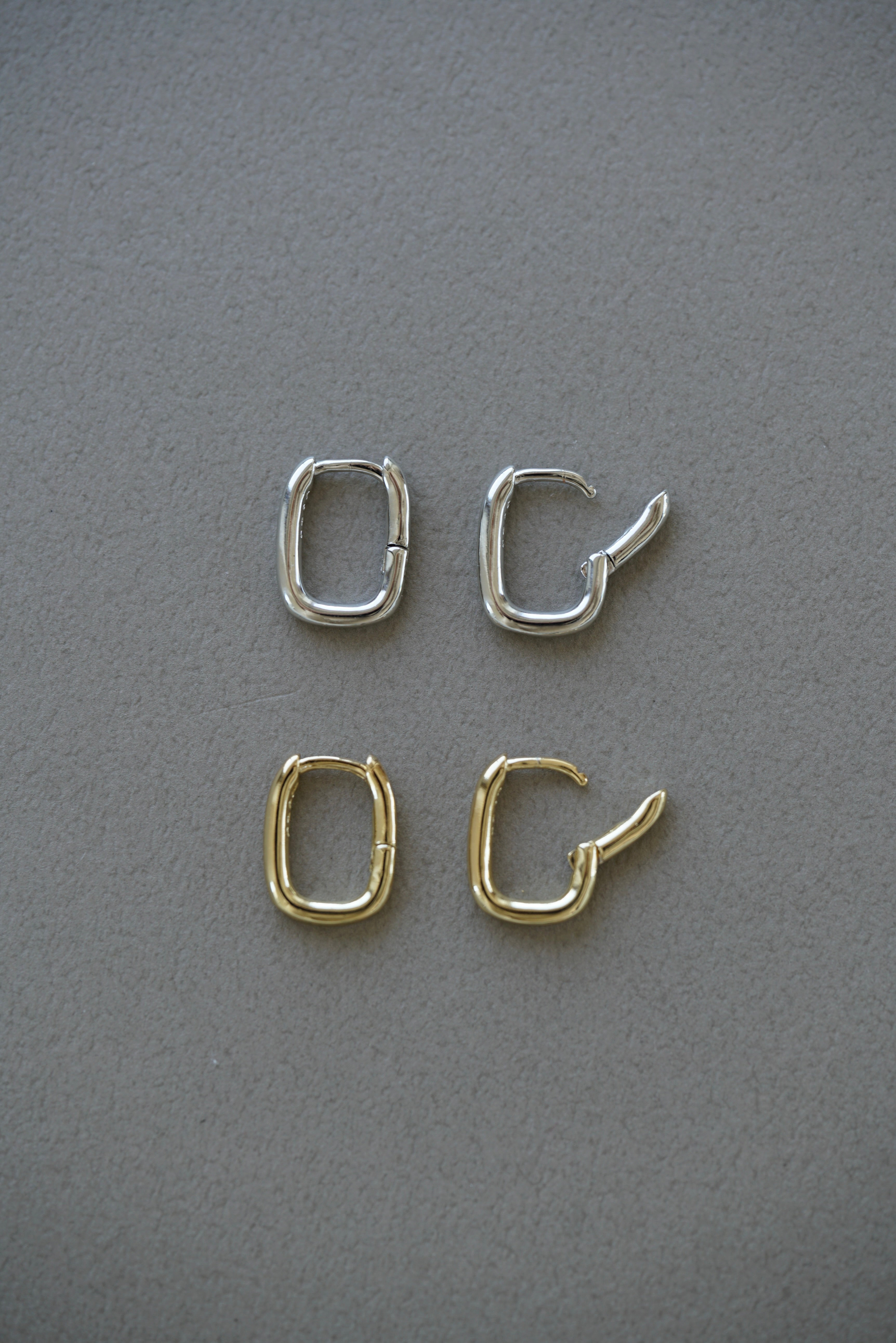 Mini square hoop pierce [GOLD/SILVER] – Mnort+