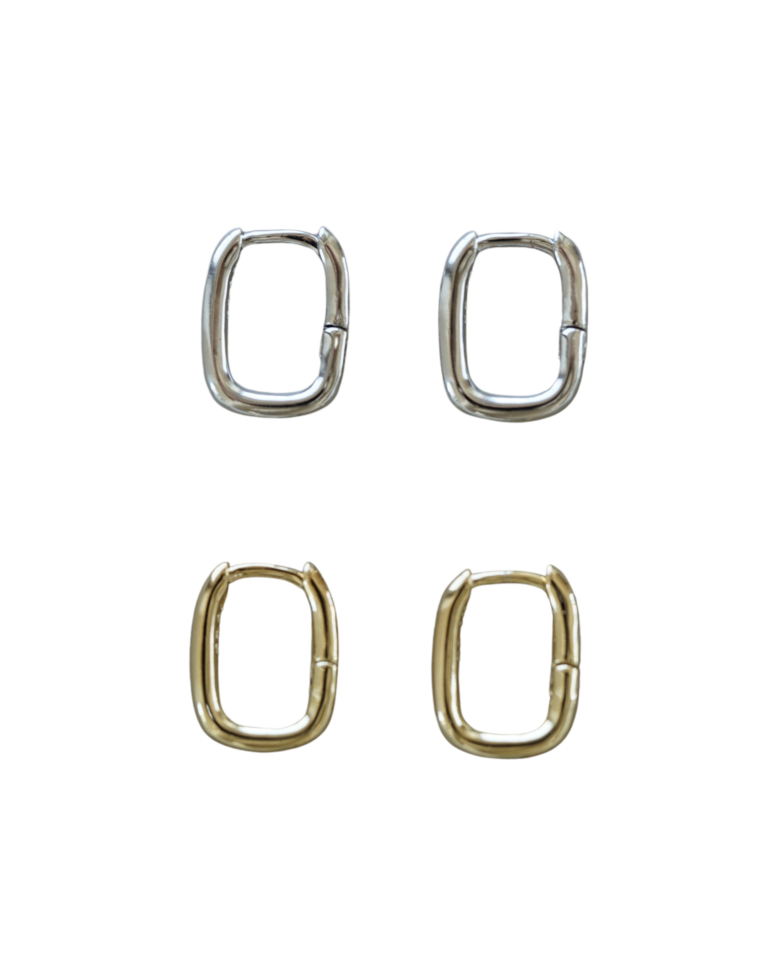 Mini square hoop pierce [GOLD/SILVER] – Mnort+