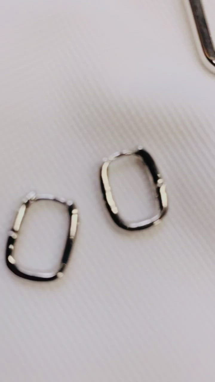 Mini square hoop pierce [GOLD/SILVER] – Mnort+